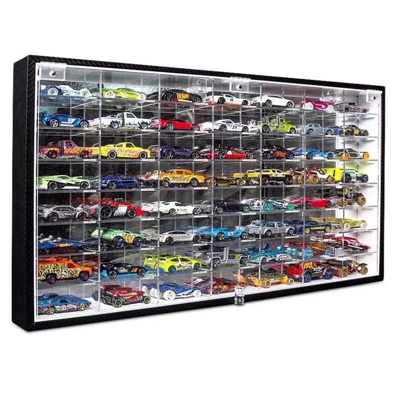 Vitrina de exhibición de colección de autos de juguete de estante de montaje en pared de varias capas