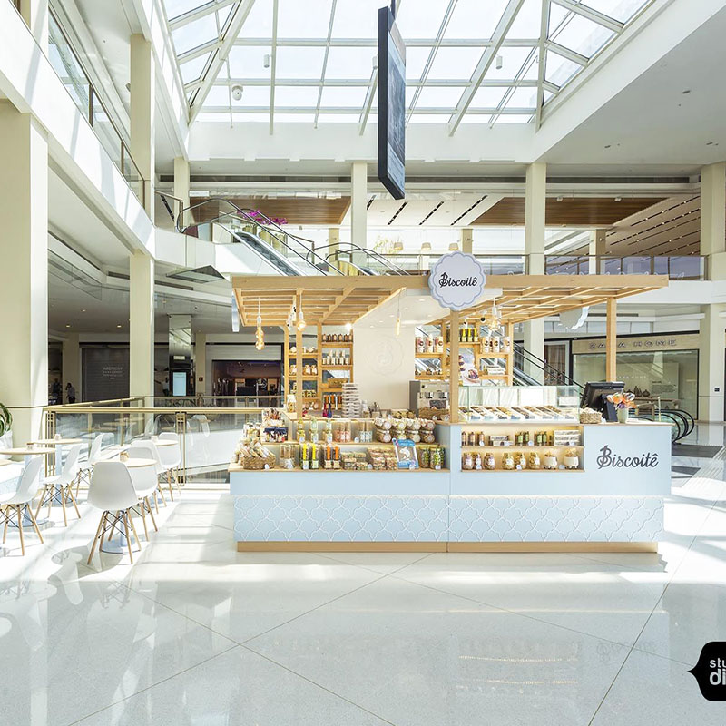 Modern mall food booth
